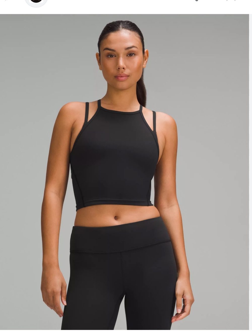 Black Halter Neck Tank Top Lululemon Sz 6